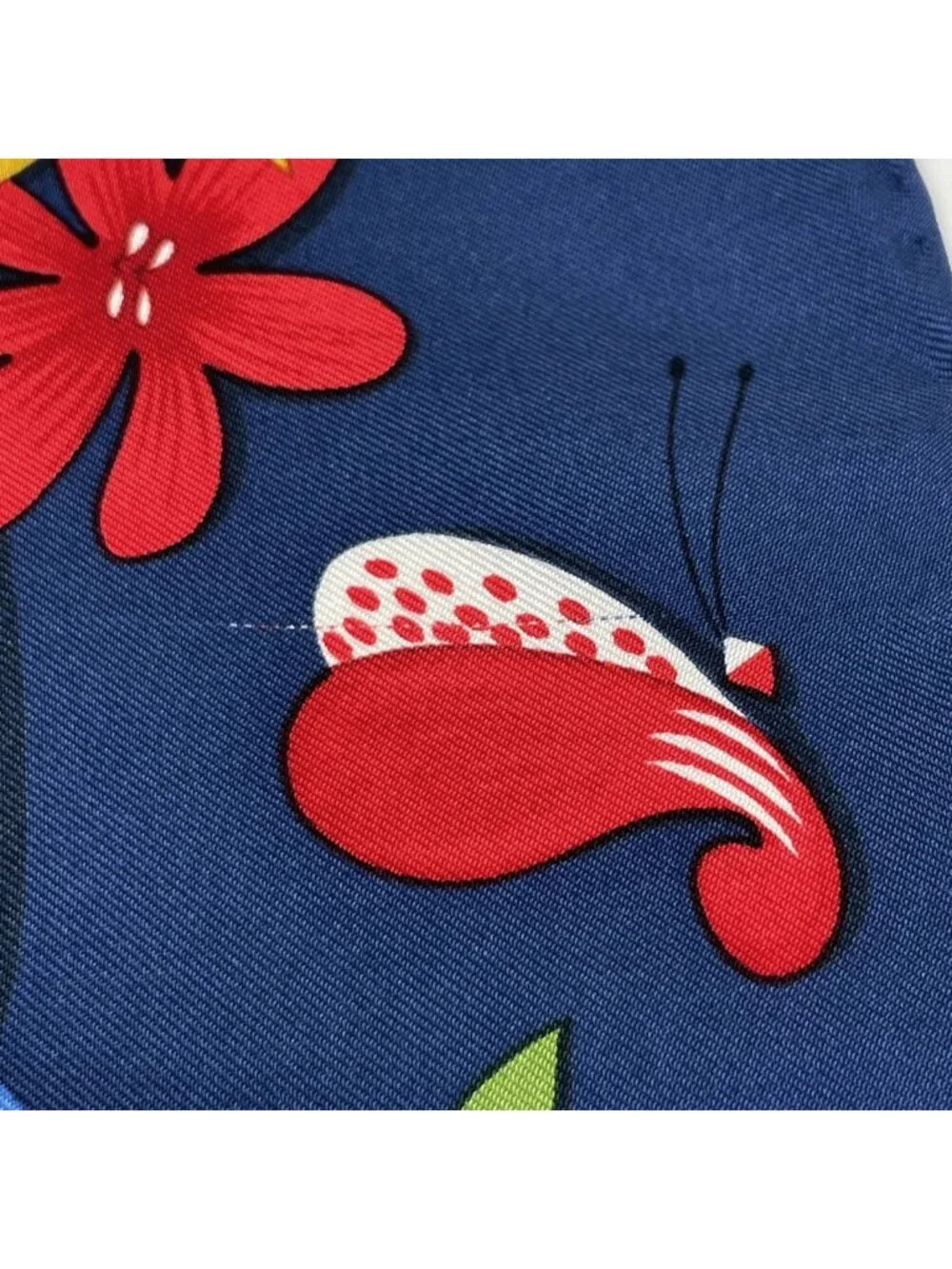 Gucci Scarf Flower Silk Blue Multicolor